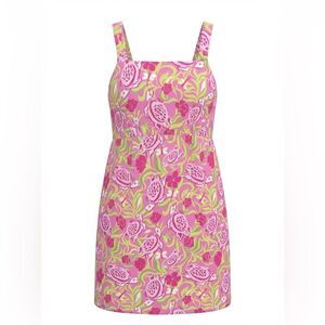 KEY WEST WOMENS LINED SUMMER DRESS WITH ADJUSTABLE STRAPS SIZE 8 PINK FLORAL